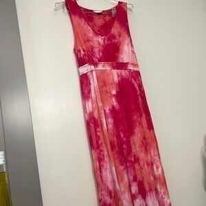 Size large, multicolor, tie-dye dress
